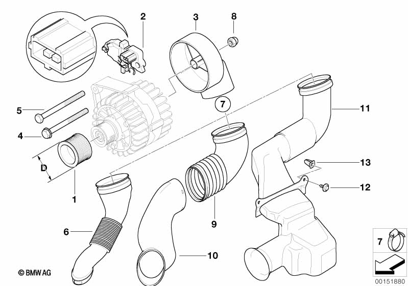 Dynamo onderdelen 120A Bosch