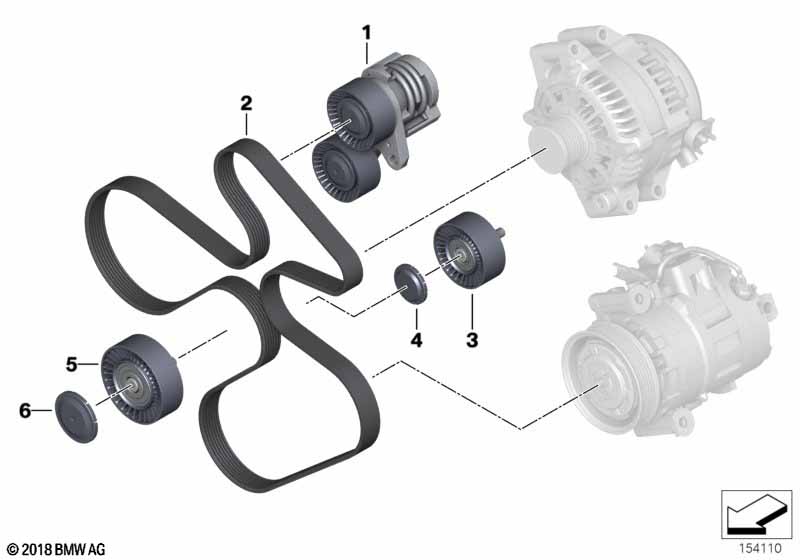 Riemdrijfwerk-dynamo/ A/C/stuurbekr.