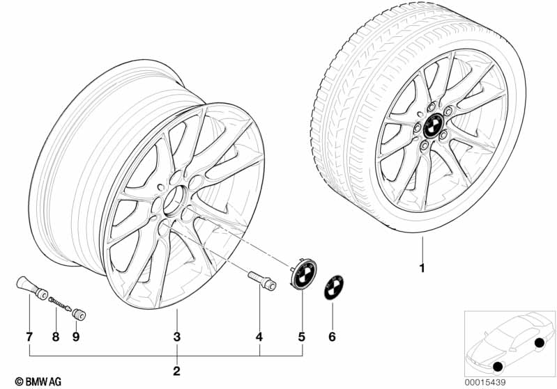 BMW wiel lichtmetaal radiale spaak 50