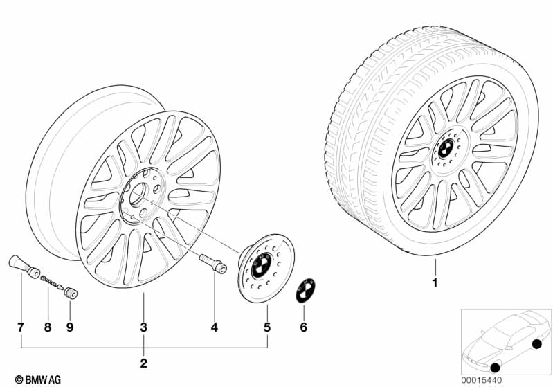 BMW wiel lichtmetaal dubbelspaak 51