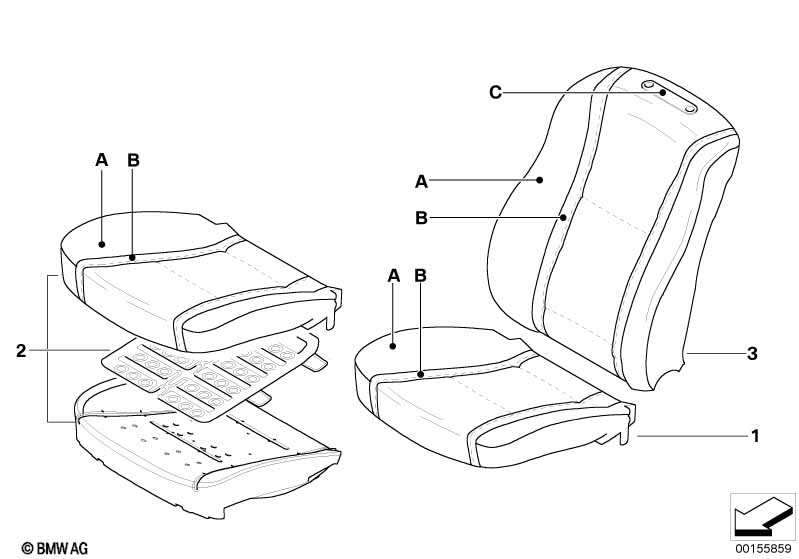 Indiv.bekleding, basisstoel, voor