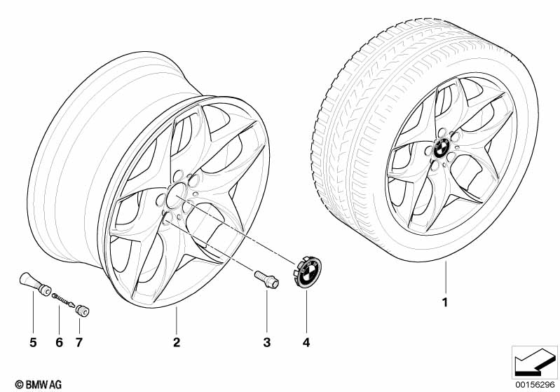 BMW lichtmetalen velg dubbele spaken 215