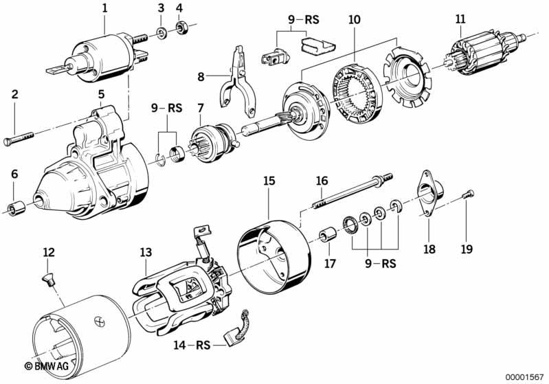 Startmotor onderdelen 2,2kw