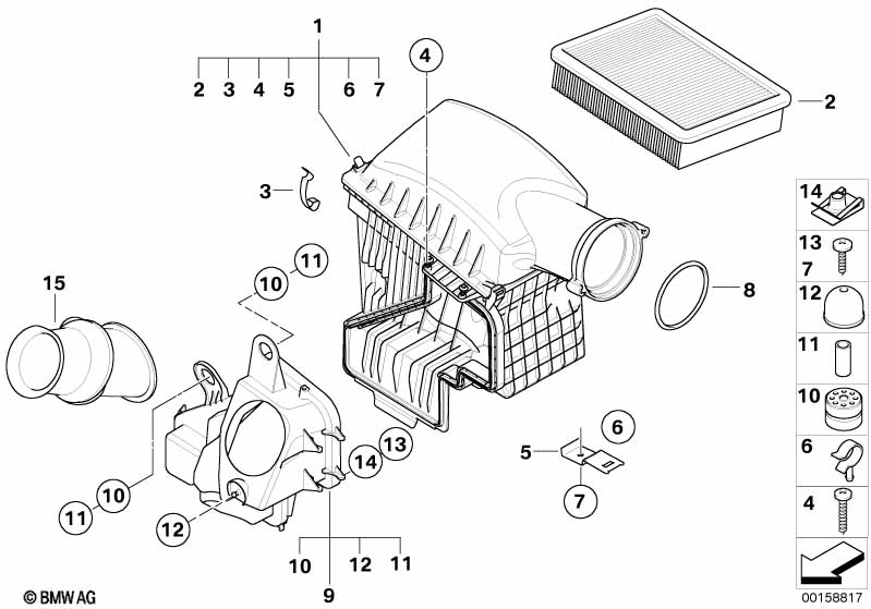 Aanzuiggeluidsdemper / Filterelement