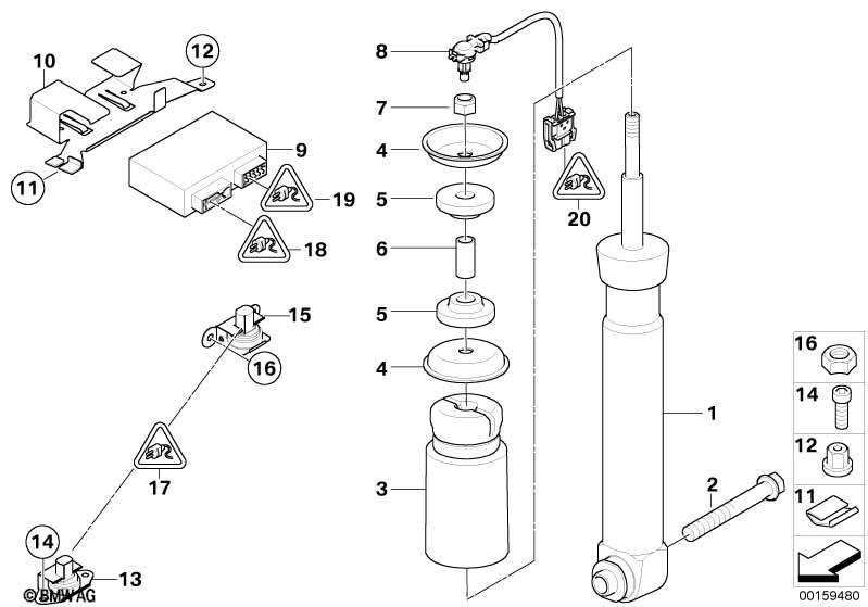 Veerelement achter EDC/stuurtoes./sensor