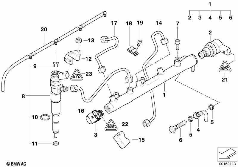 Hogedrukaccumulator/injector/leiding