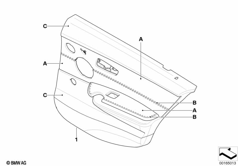 Indi. portierbekleding leder achter, LC