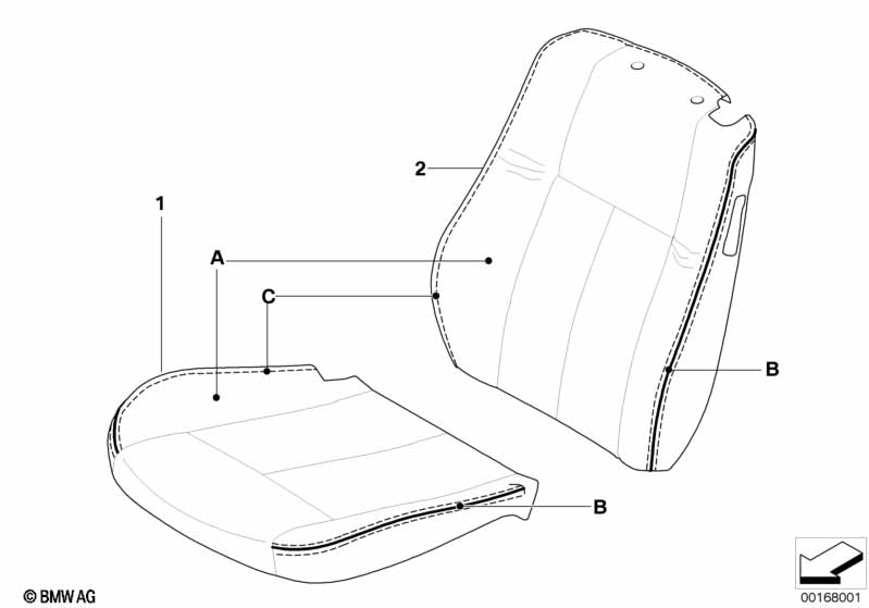 Indi.-bekleding basisstoel m. inlegstrip