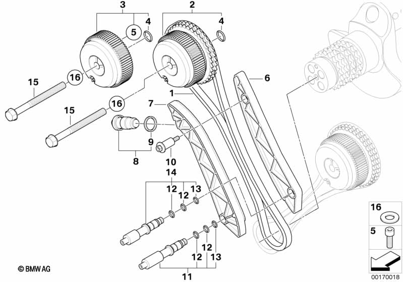 Stuuraandrijf stuurketting cil. 1-4