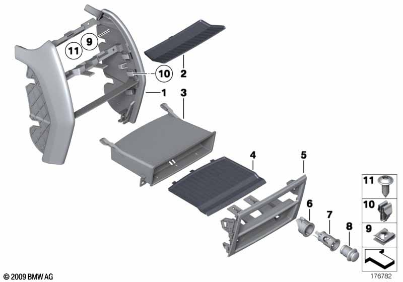 Aanbouwdelen middenconsole achter