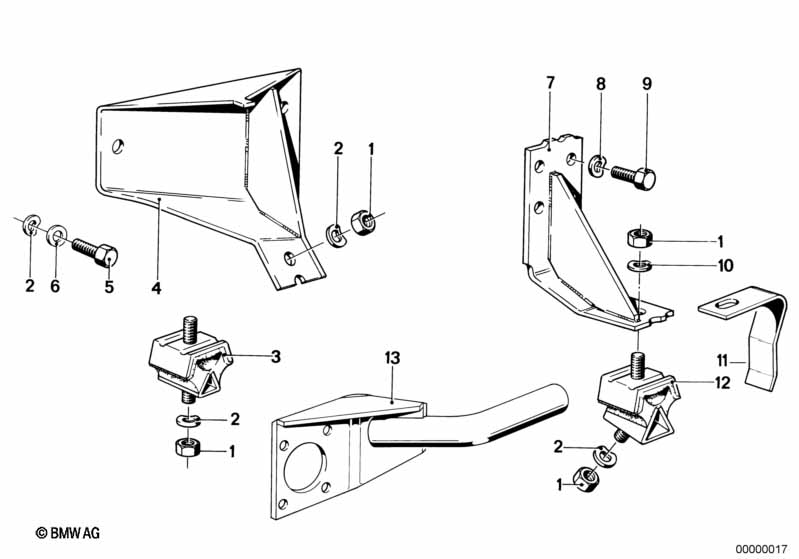 Motorophanging/motordemper