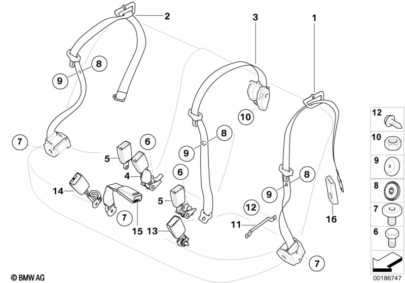 Veiligheidsgordel achter basis