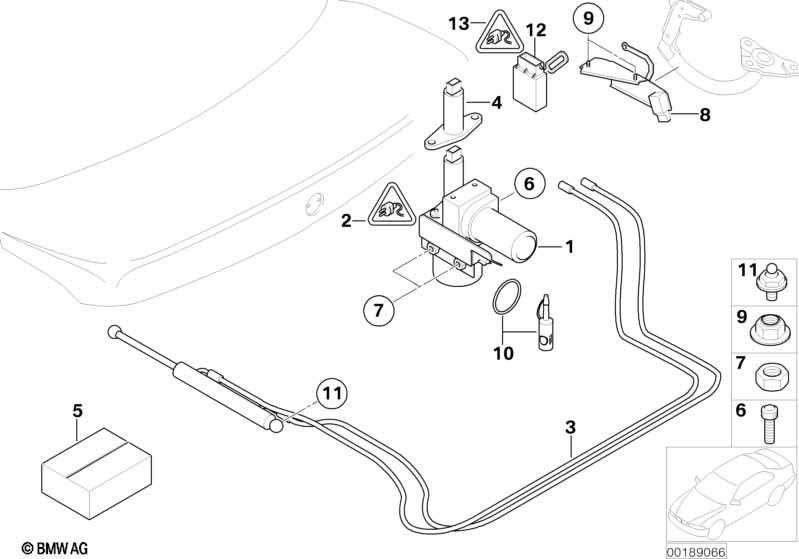 Kofferdeksel/hydraulisch systeem delen