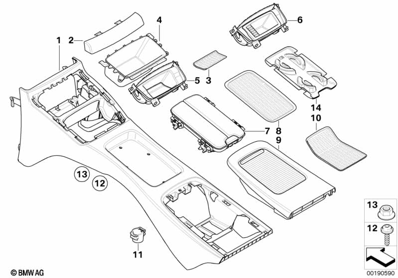 Middenconsole achterin