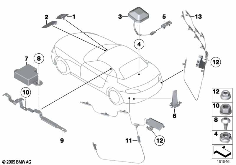 Onderdelen antenne GPS/DAB/SDARS/TV/TEL