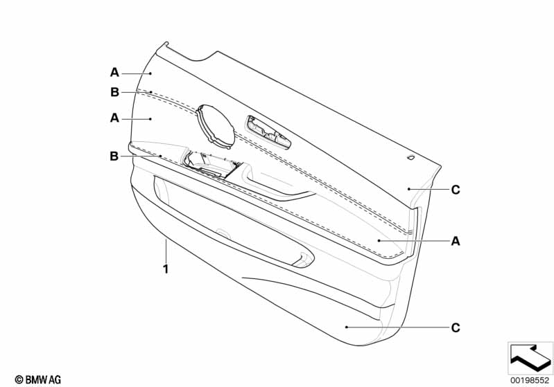 Indi. portierbekleding deelleer voor, LC