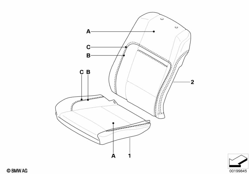 Indiv.bekleding, basisstoel, voor