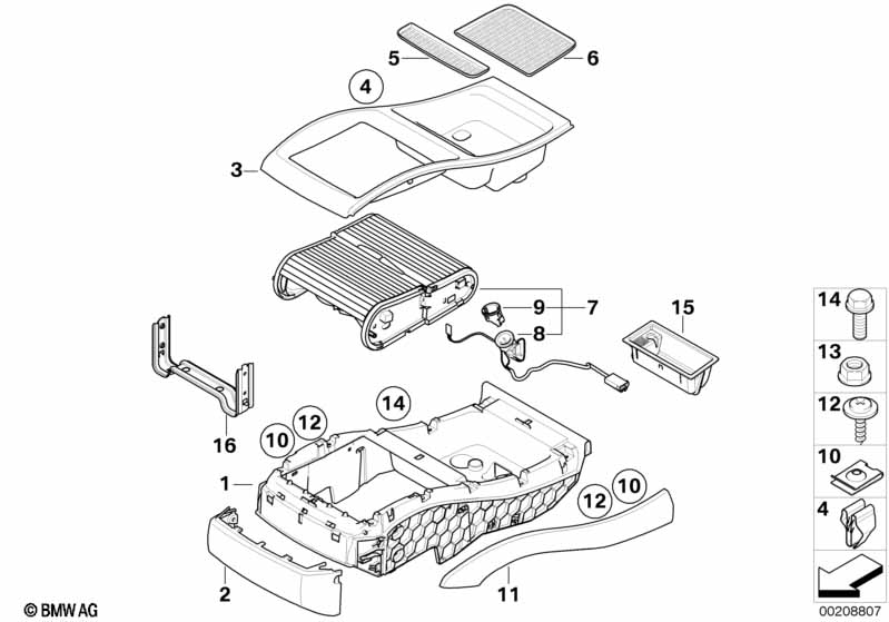 Middenconsole achterin