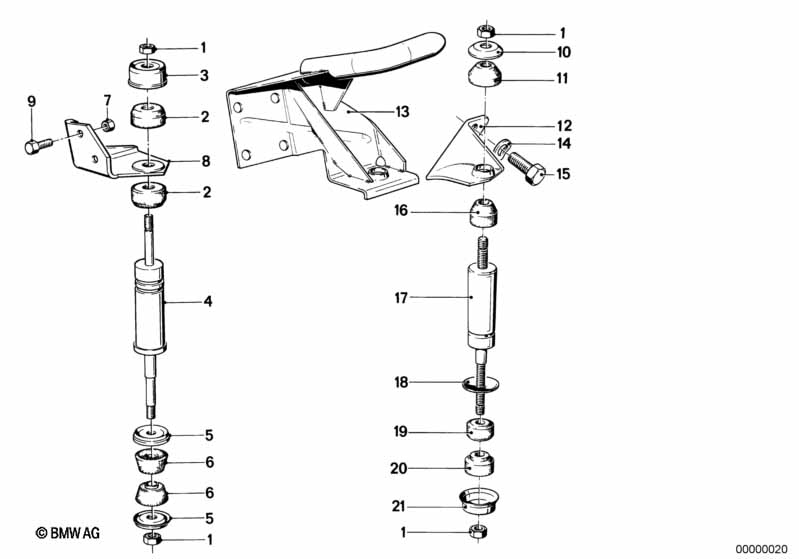 Motorophanging/motordemper