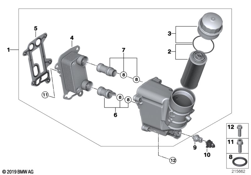 Olievoorziening-oliefilter, warmteruiler