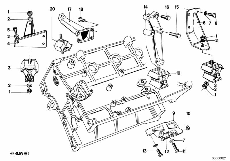 Motorophanging/motordemper