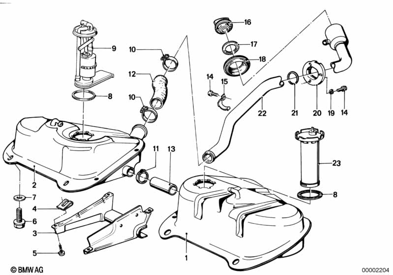 Benzinetank/benzine pomp systeem