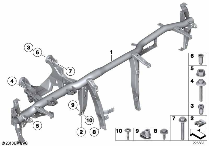 Draagbalk instrument paneel