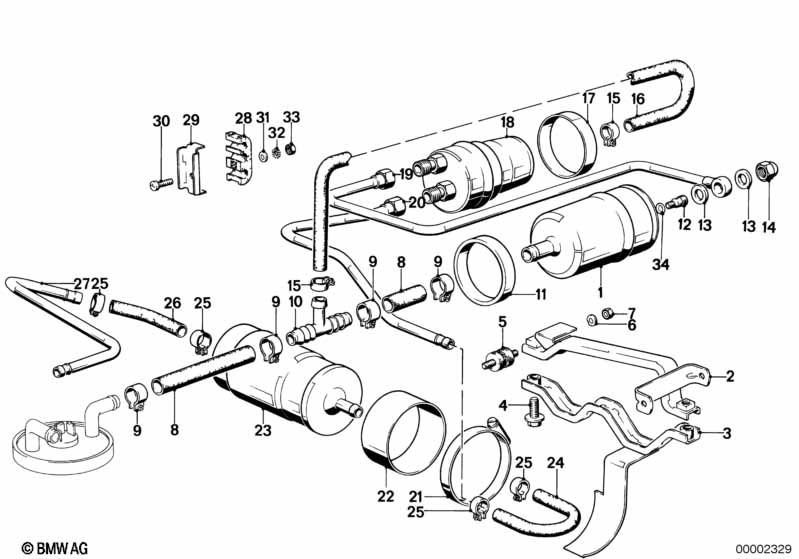 Brandstofvoorziening/filter/reservoir