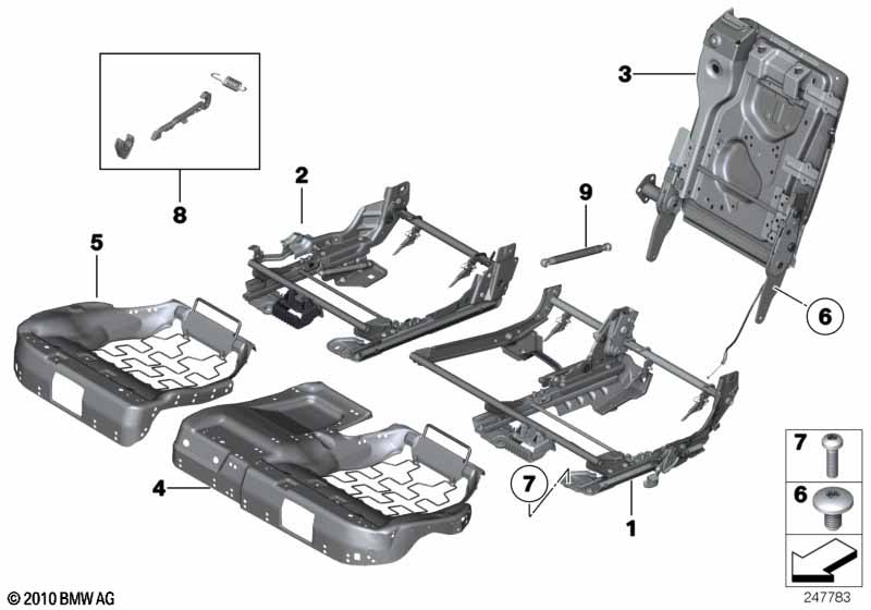 Achterbank zittingframe