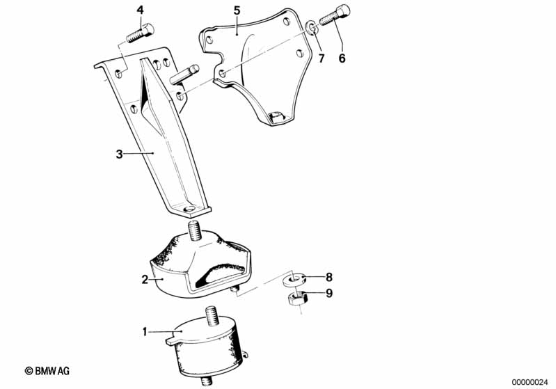 Motorophanging/motordemper