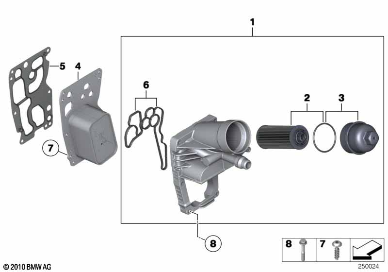 Olievoorziening-oliefilter, warmteruiler