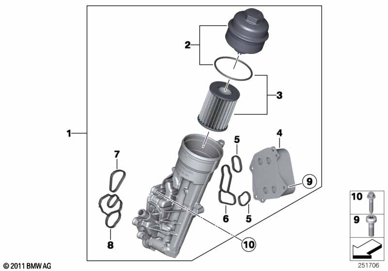 Olievoorziening-oliefilter, warmteruiler