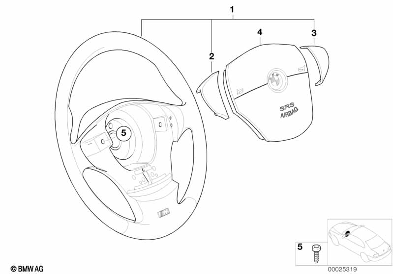 M Sportstuurwiel leder airbag-smart