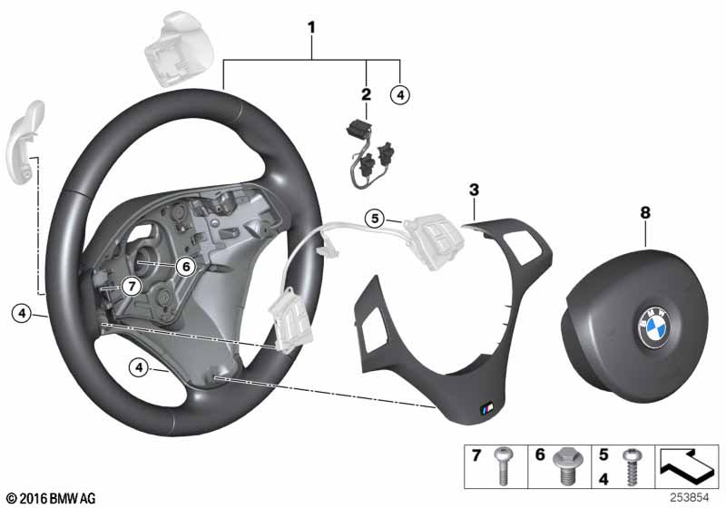 M sportstuurwiel airbag multif./paddels