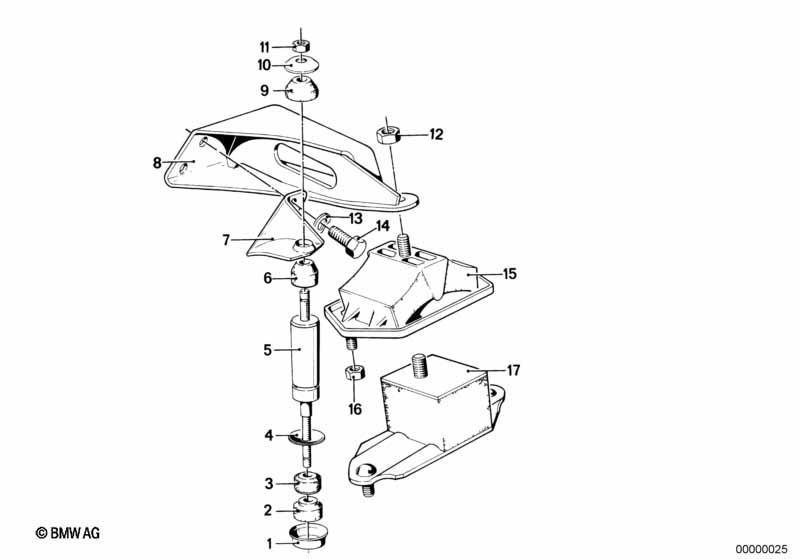 Motorophanging/motordemper