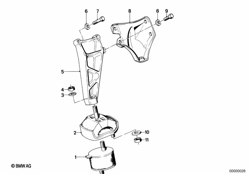 Motorophanging/motordemper