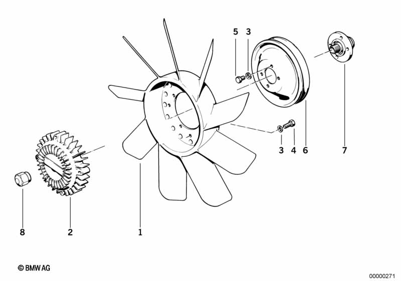 Koelsysteem-ventilator/ventilatorkoppel.