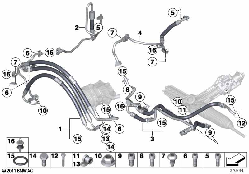 Hydrostuurinricht./olieleid./dynam.drive