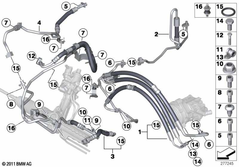 Hydrostuurinricht./olieleid./dynam.drive