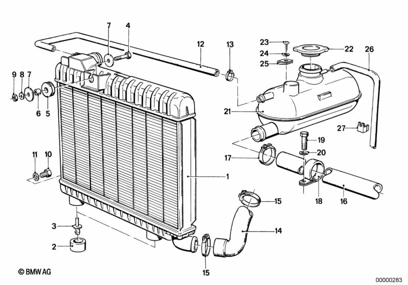 Radiateur/druk reservoir/omlysting