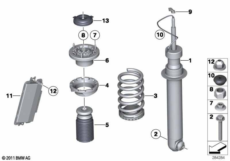 Veerelement achter EDC/stuurtoes./sensor