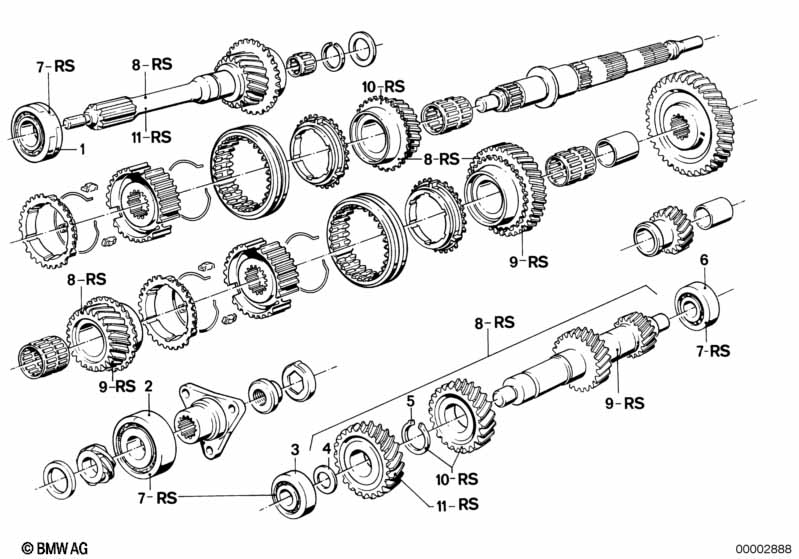 Getrag 242 tandwiel set, onderdeele