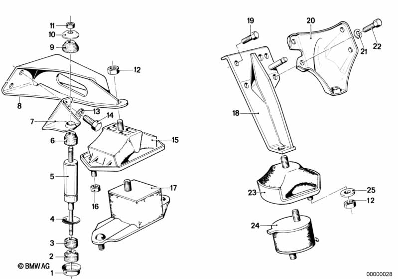 Motorophanging/motordemper