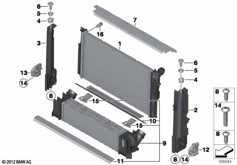 Bevestigingsdelen radiateur