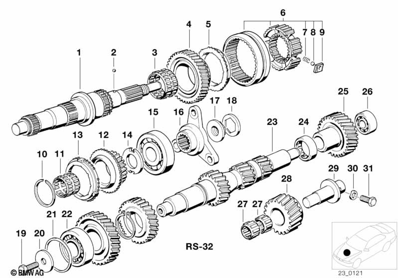 Getrag 280 tandwiel set, onderdeele