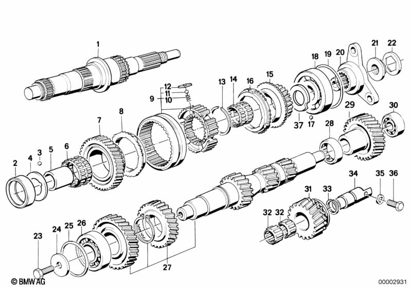 Getrag 280 tandwiel set, onderdeele