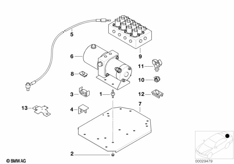 Onderdelen hydraulische raamheffer