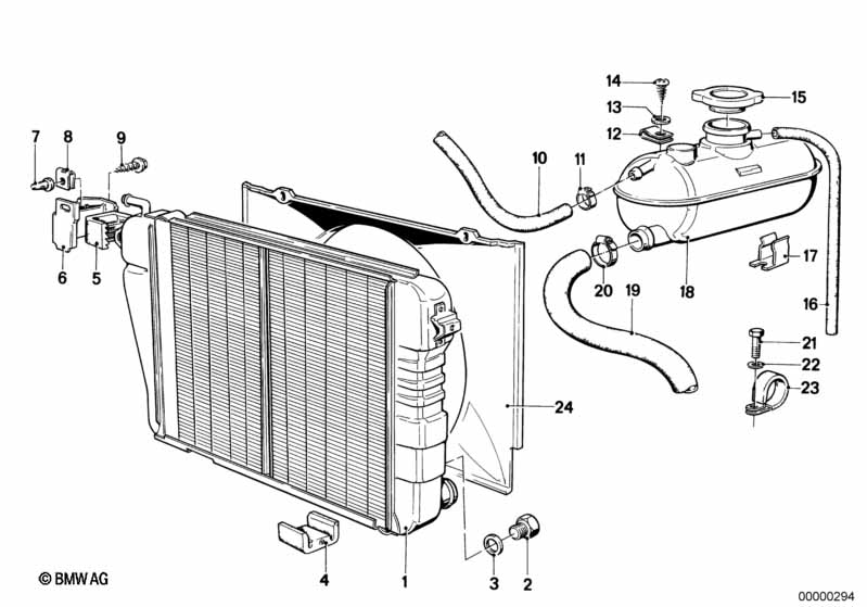 Radiateur/druk reservoir/omlysting