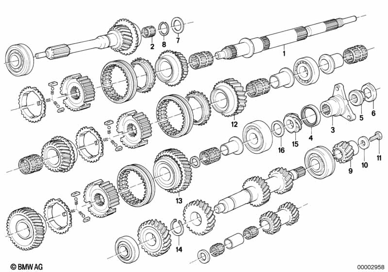 Getrag 265/5 tandwiel set, onderdeele