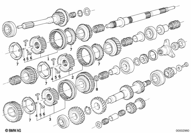 Getrag 265/5 tandwiel set, onderdeele